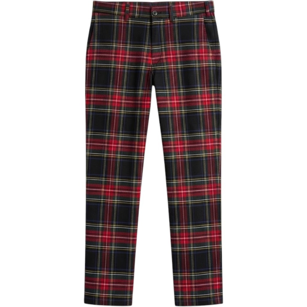 NWT Castaway Plaid Pants Men 32x30 Red Navy Tartan Nantucket Island Trouser Golf